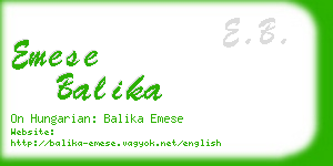 emese balika business card